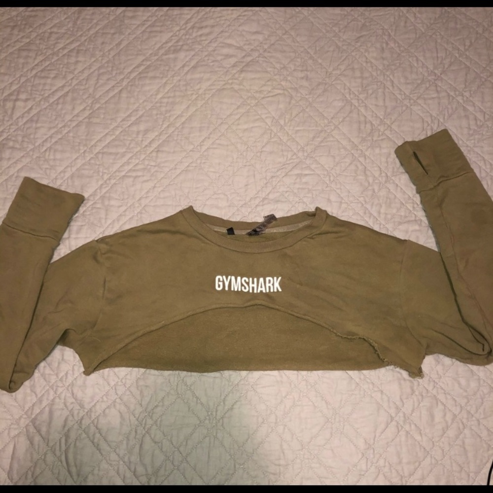 Super cropped army green Gymshark sweat shirt